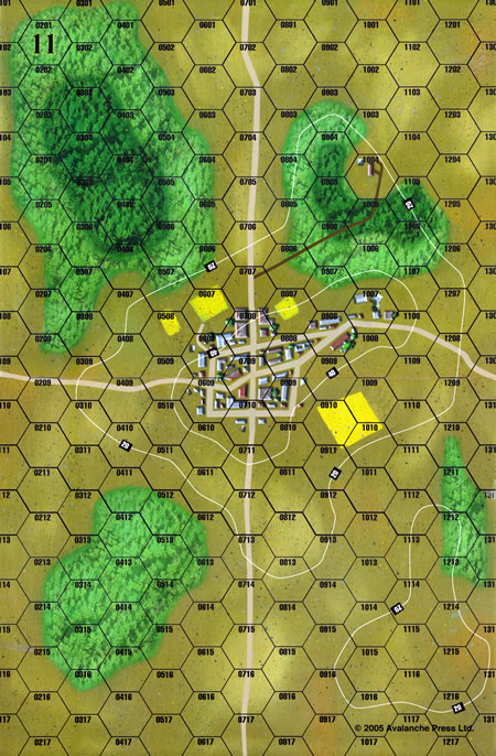 Panzer Grenadier Headquarters Library Map: 11 for Panzer Grenadier game series