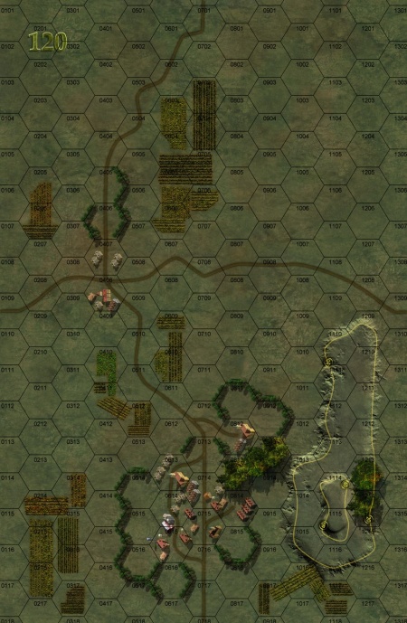 Panzer Grenadier Headquarters Library Map: 120 for Panzer Grenadier game series