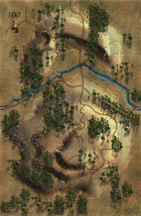 Panzer Grenadier Headquarters Library Map: 100 for Panzer Grenadier game series