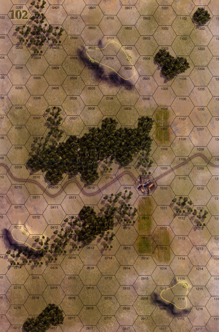 Panzer Grenadier Headquarters Library Map: 102 for Panzer Grenadier game series