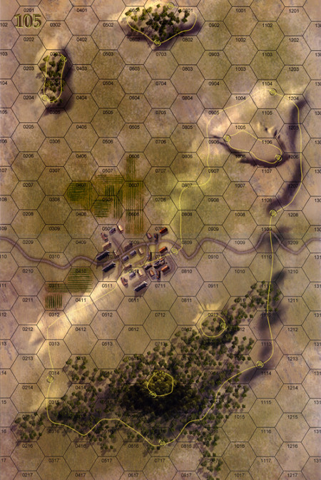 Panzer Grenadier Headquarters Library Map: 105 for Panzer Grenadier game series
