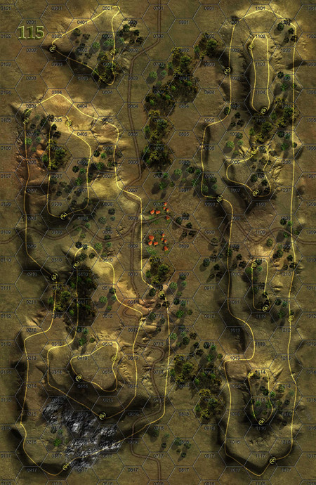 Panzer Grenadier Headquarters Library Map: 115 for Panzer Grenadier game series