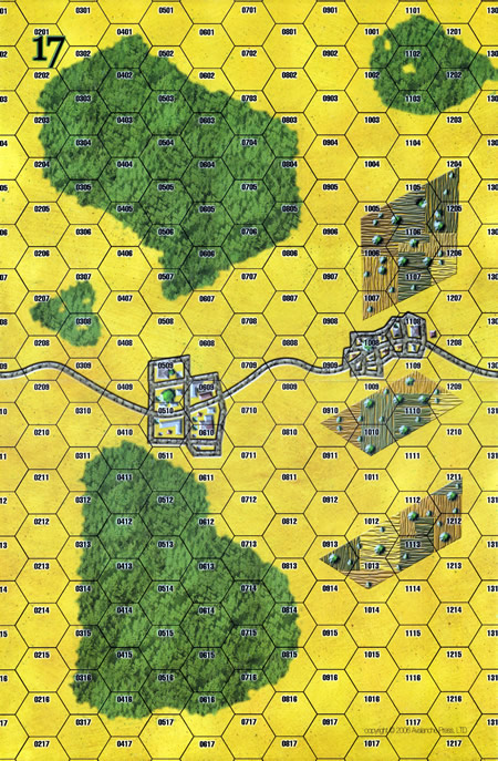 Panzer Grenadier Headquarters Library Map: 17 for Panzer Grenadier game series