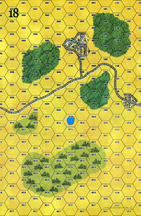 Panzer Grenadier Headquarters Library Map: 18 for Panzer Grenadier game series