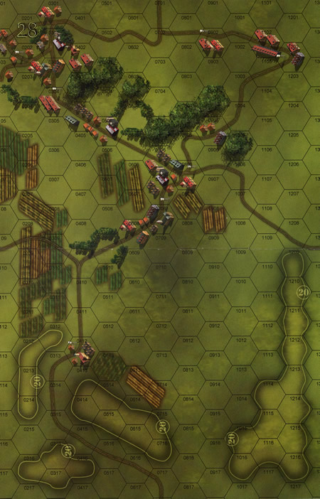 Panzer Grenadier Headquarters Library Map: 28 for Panzer Grenadier game series