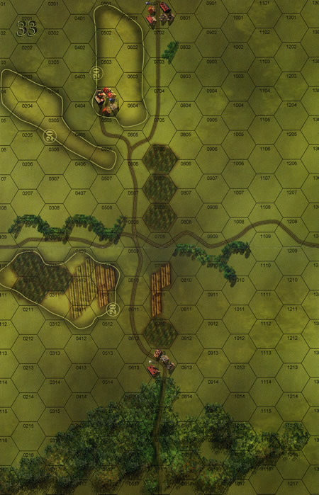 Panzer Grenadier Headquarters Library Map: 33 for Panzer Grenadier game series