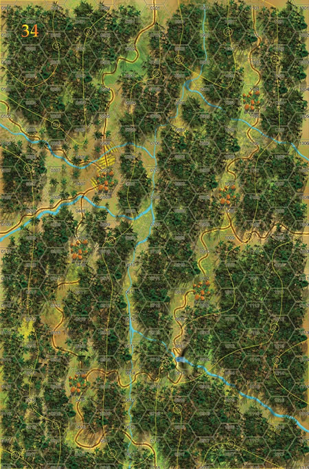 Panzer Grenadier Headquarters Library Map: 34 for Panzer Grenadier game series