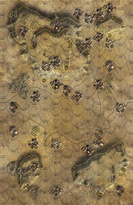 Panzer Grenadier Headquarters Library Map: 64 for Panzer Grenadier game series