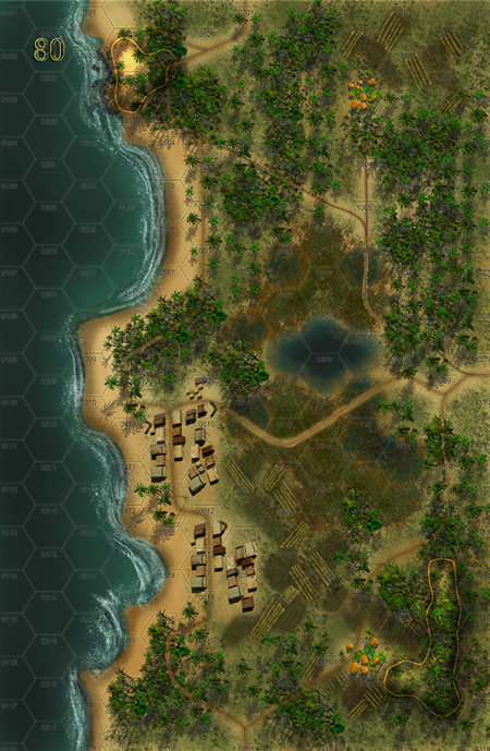 Panzer Grenadier Headquarters Library Map: 80 for Panzer Grenadier game series