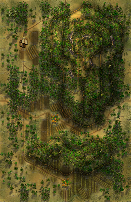 Panzer Grenadier Headquarters Library Map: 82 for Panzer Grenadier game series