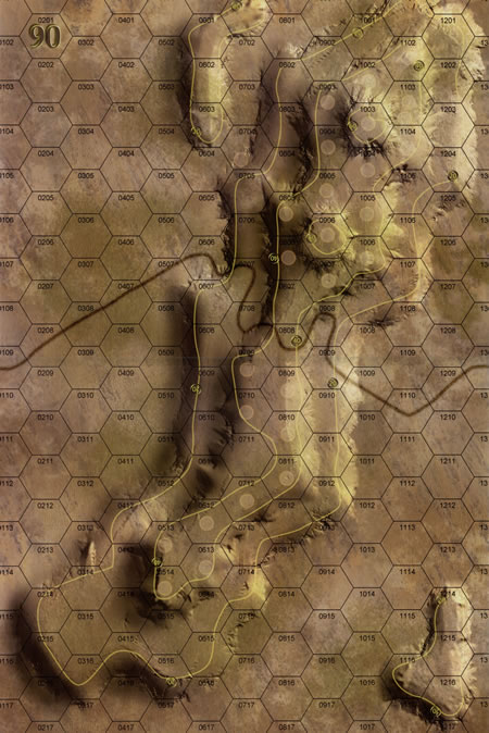 Panzer Grenadier Headquarters Library Map: 90 for Panzer Grenadier game series