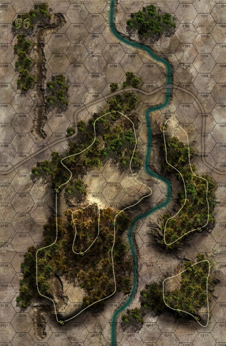 Panzer Grenadier Headquarters Library Map: 96 for Panzer Grenadier game series