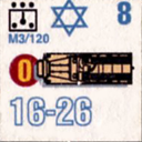 Panzer Grenadier Headquarters Library Unit: State of Israel Army M3/120 for Panzer Grenadier game series