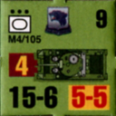 Panzer Grenadier Headquarters Library Unit: United States Army M4/105 for Panzer Grenadier game series